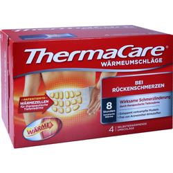 Rote Verpackung mit Aufschrift "ThermaCare Wärmepflaster gegen Rückenschmerzen".