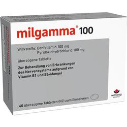 Eine Schachtel Milgamma 100 Tabletten zur Behandlung von Nervenerkrankungen.