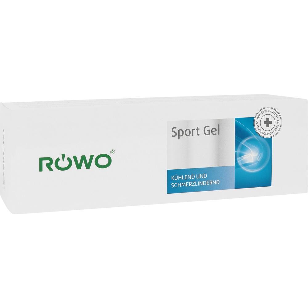 Weiße Verpackung mit der Aufschrift "Sport Gel", kühlend und schmerzlindernd.