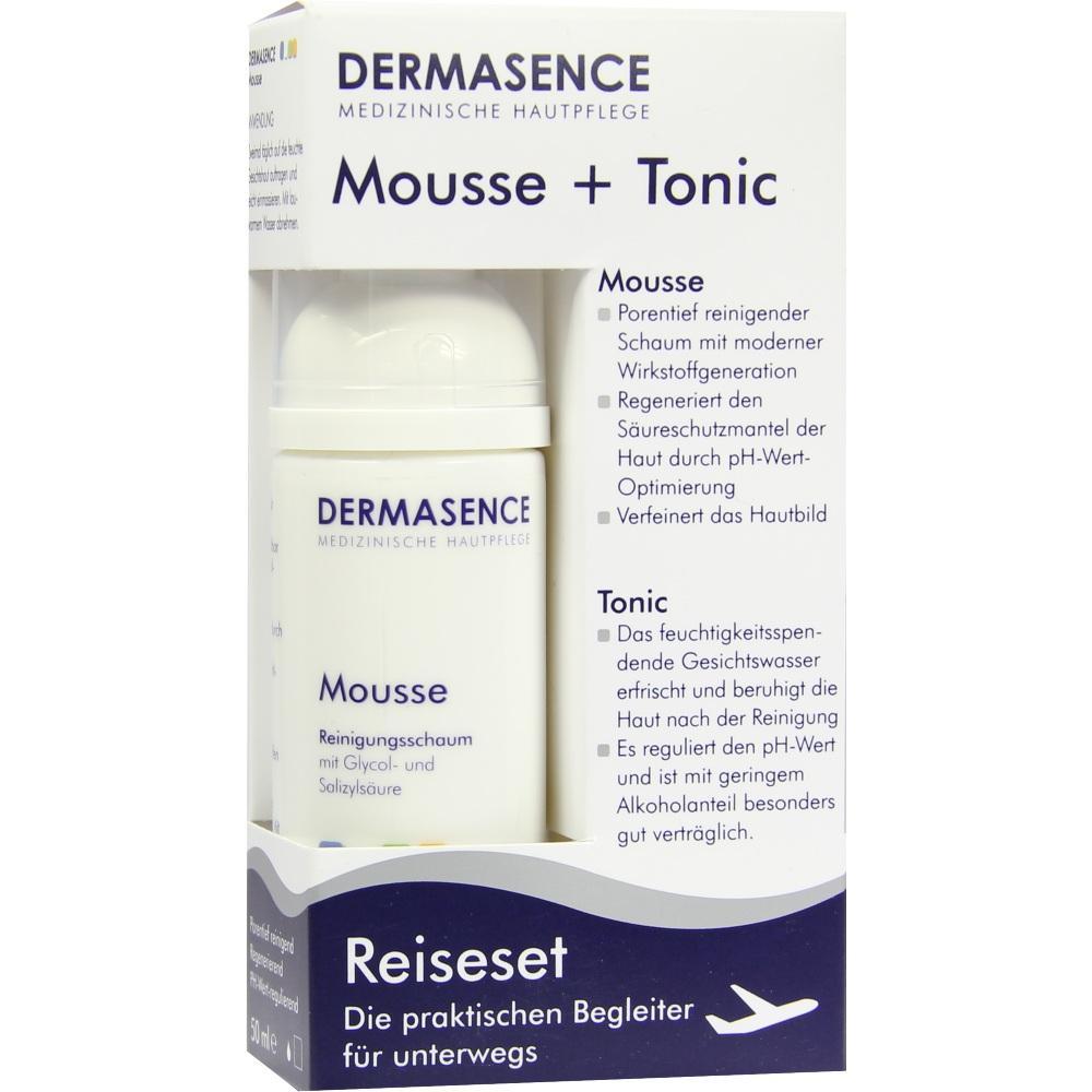 Reiseset mit Mousse und Tonic für die Hautpflege unterwegs.